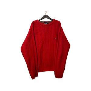 Ralph Lauren CHAPS Mens Red 100% Cotton Textured Pullover Sweater Size XL